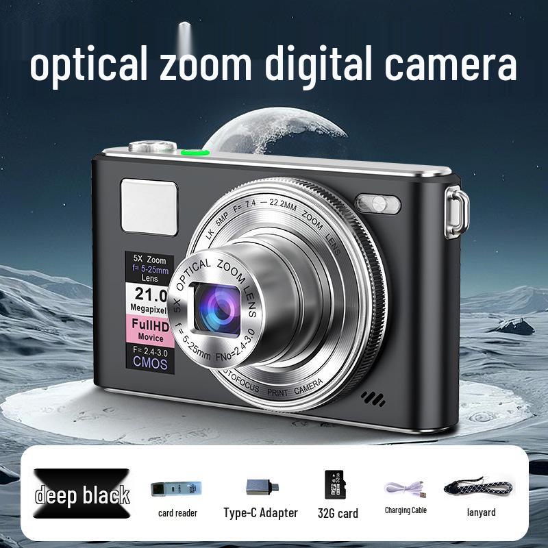 5K HD Digital Camera with Retractable Optical Zoom Lens & CCD Filter, Perfect for Portable Student Photography and Selfies чорний
5K HD Digital Camera with Retractable Optical Zoom Lens & CCD Filter, Perfect for Portable Student Photography and Selfies чорний