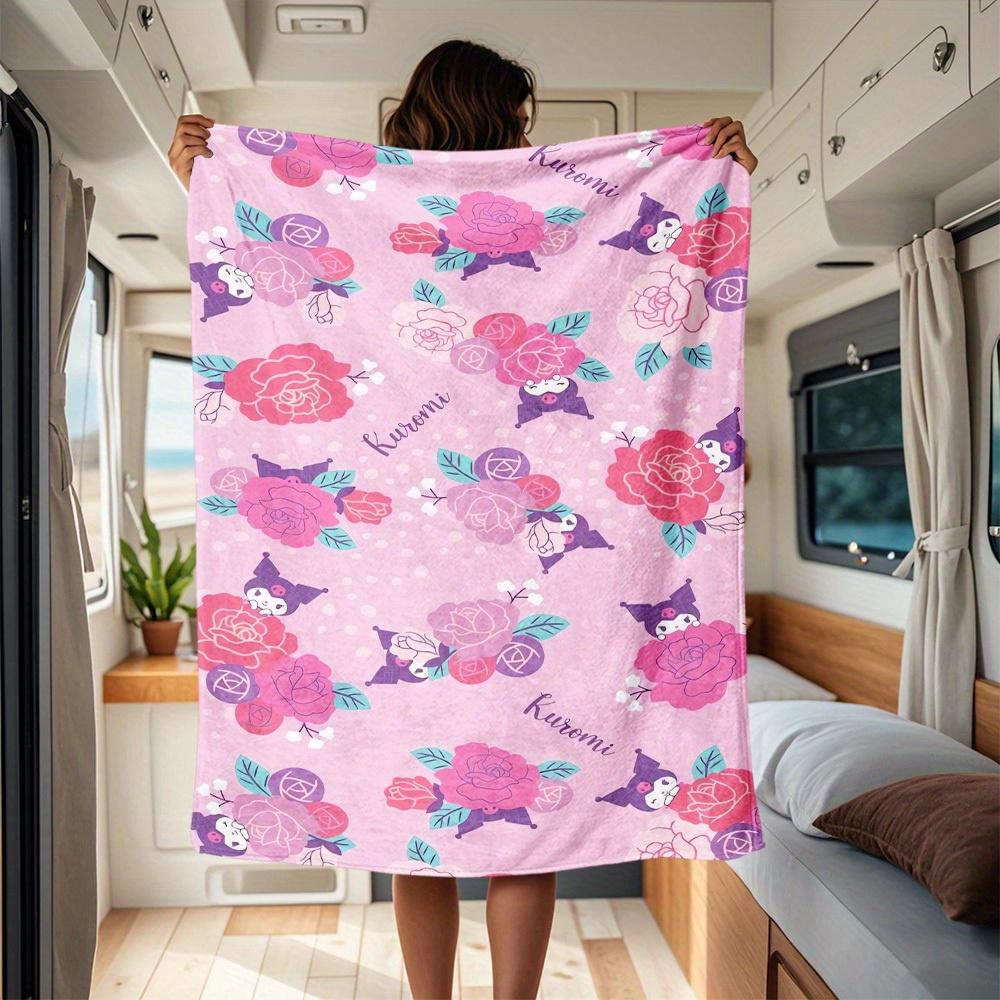 1pc Kuromi, Roses, Pastel RV Blanket, Digital Printed Flannel Blanket, Multi-Purpose Four Seasons Hypoallergenic Quilt for Sofa, Bed, Office 130x150cm
1pc Kuromi, Roses, Pastel RV Blanket, Digital Printed Flannel Blanket, Multi-Purpose Four Seasons Hypoallergenic Quilt for Sofa, Bed, Office 130x150cm