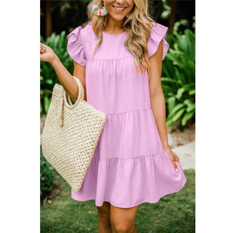 Summer Ruffle Sleeve Pleated Dress For Women Loose Fit Solid Color Casual Dress XL білий
Summer Ruffle Sleeve Pleated Dress For Women Loose Fit Solid Color Casual Dress XL білий