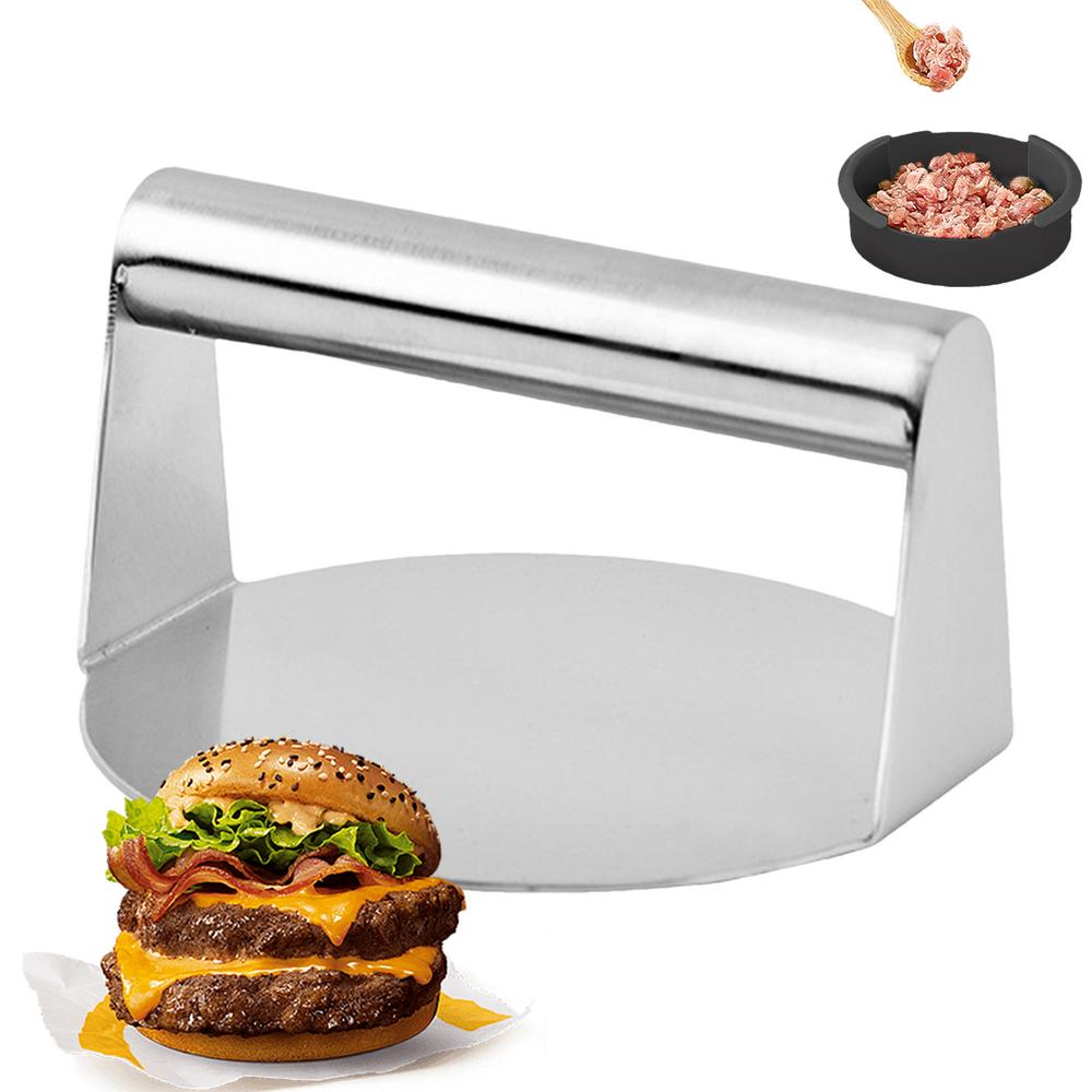 Пресс для мяса для гамбургеров, прочный чугунный пресс для бургеров для гриля, эргономичный пресс для бекона, гриль из нержавеющей стали