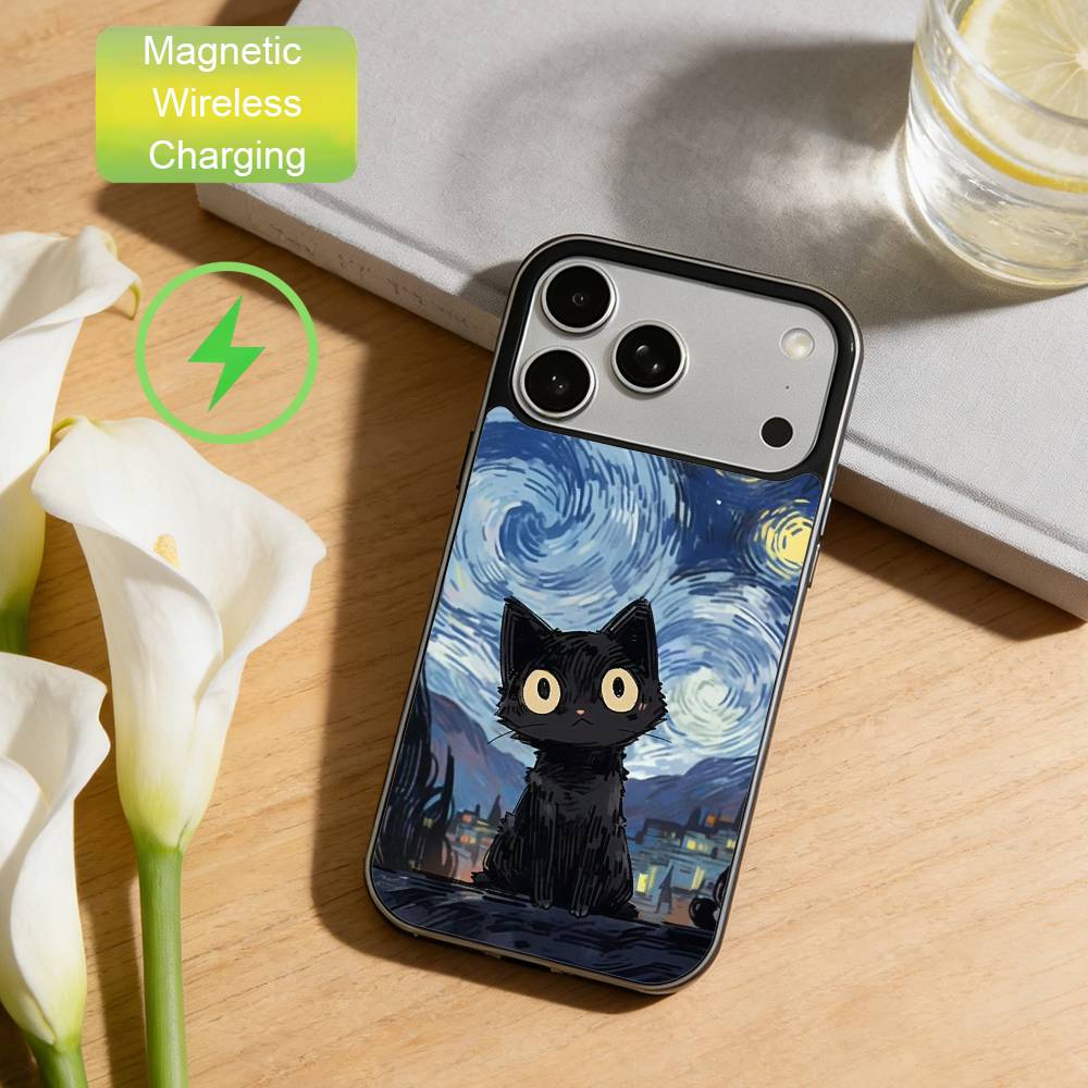Art Oil Painting Cat Phone Case For iPhone17,16,15,14,13,12,11 Max Black Wireless Charging Protecitve Cover iPhone12
Art Oil Painting Cat Phone Case For iPhone17,16,15,14,13,12,11 Max Black Wireless Charging Protecitve Cover iPhone12