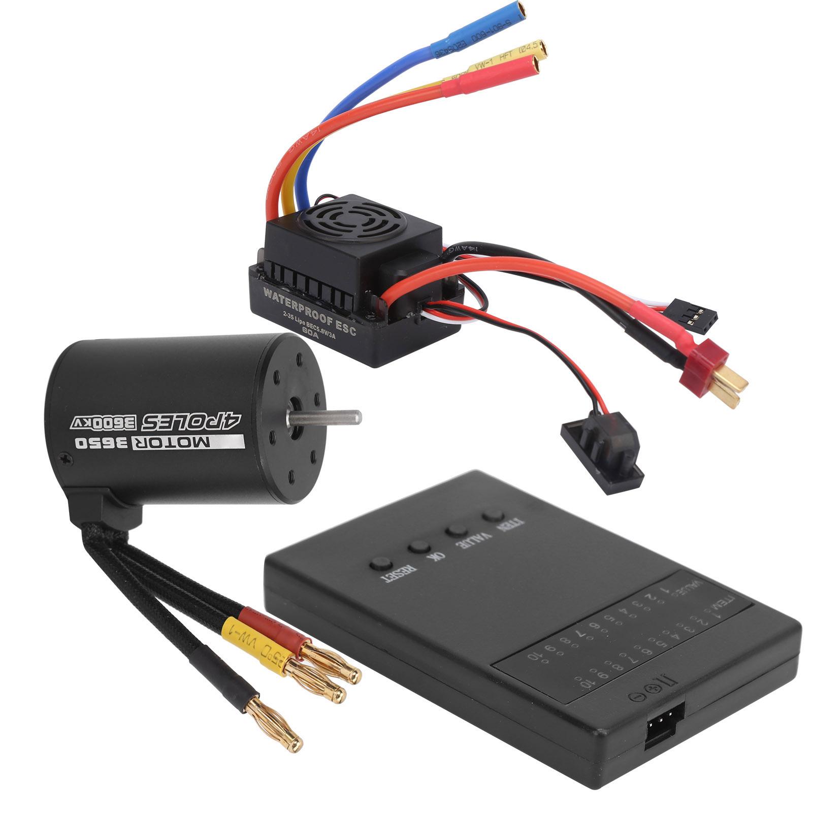 3650 3600KV Brushless Motor 60A T ESC Programmer Card Combo Set for 1/8 1/10 RC Car Parts
3650 3600KV Brushless Motor 60A T ESC Programmer Card Combo Set for 1/8 1/10 RC Car Parts