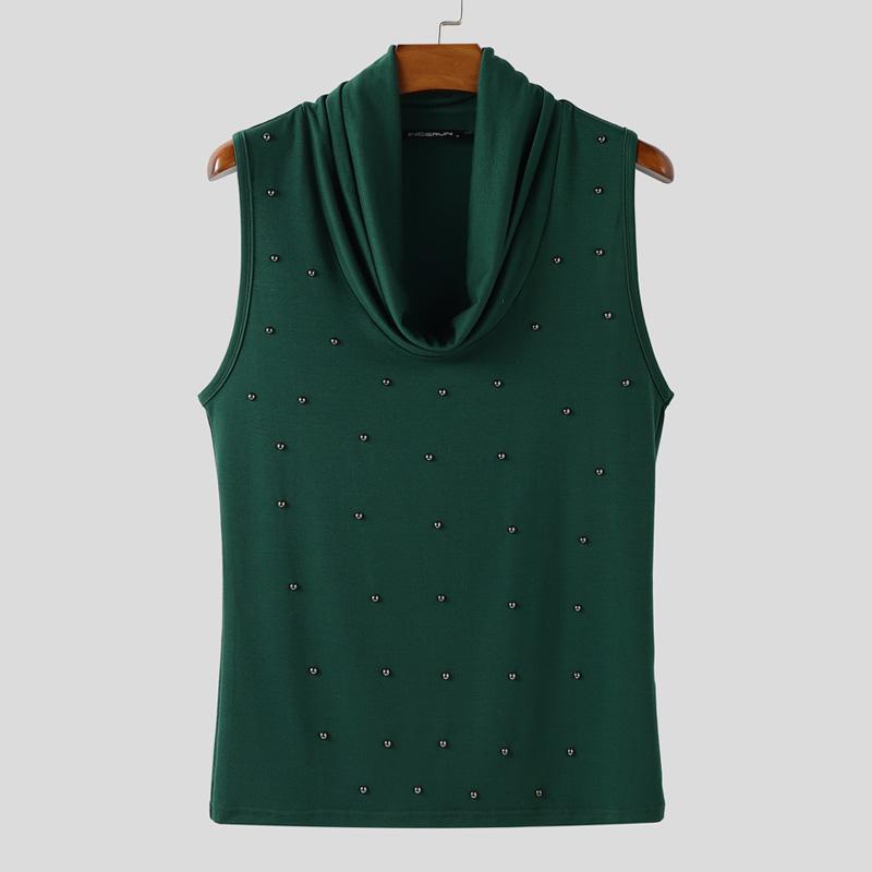 INCERUN Мужские майки с низким вырезом, воротником-качелькой, без рукавов, с заклепками, облегающие, повседневные 4XL зелёный
INCERUN Мужские майки с низким вырезом, воротником-качелькой, без рукавов, с заклепками, облегающие, повседневные 4XL зелёный