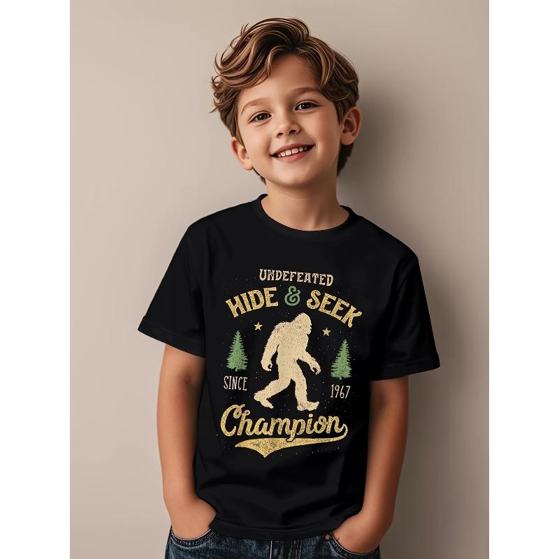 European sizes Funny Sasquatch Hide & Seek Champion T-Shirt - Retro Casual Cotton Tee, Soft Round Neck Short Sleeve Top Suitable for Kids 164cm чорний
European sizes Funny Sasquatch Hide & Seek Champion T-Shirt - Retro Casual Cotton Tee, Soft Round Neck Short Sleeve Top Suitable for Kids 164cm чорний