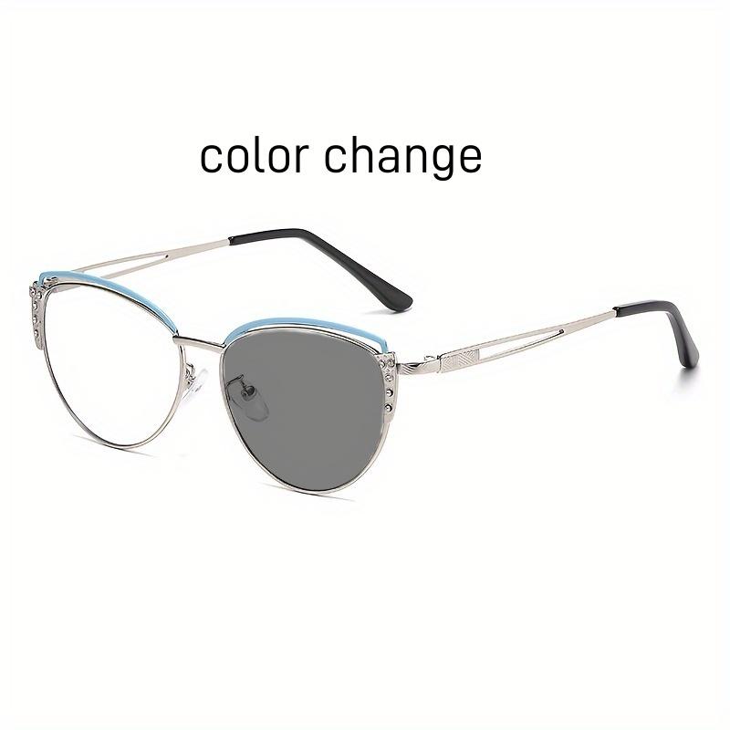For Cat Stylish Female Anti Blue Light Eyewear Alloy Metal Studded Diamond Eye Frame Fashionable Eye For Protection color change
For Cat Stylish Female Anti Blue Light Eyewear Alloy Metal Studded Diamond Eye Frame Fashionable Eye For Protection color change