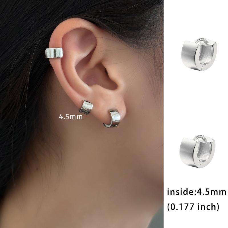 Unique Fashion 2PCS Stainless Steel Hoop Earrings Minimalistic 6mm 8mm Wide Glossy Silver Color Ear Cuffs for Women Earrings
Unique Fashion 2PCS Stainless Steel Hoop Earrings Minimalistic 6mm 8mm Wide Glossy Silver Color Ear Cuffs for Women Earrings