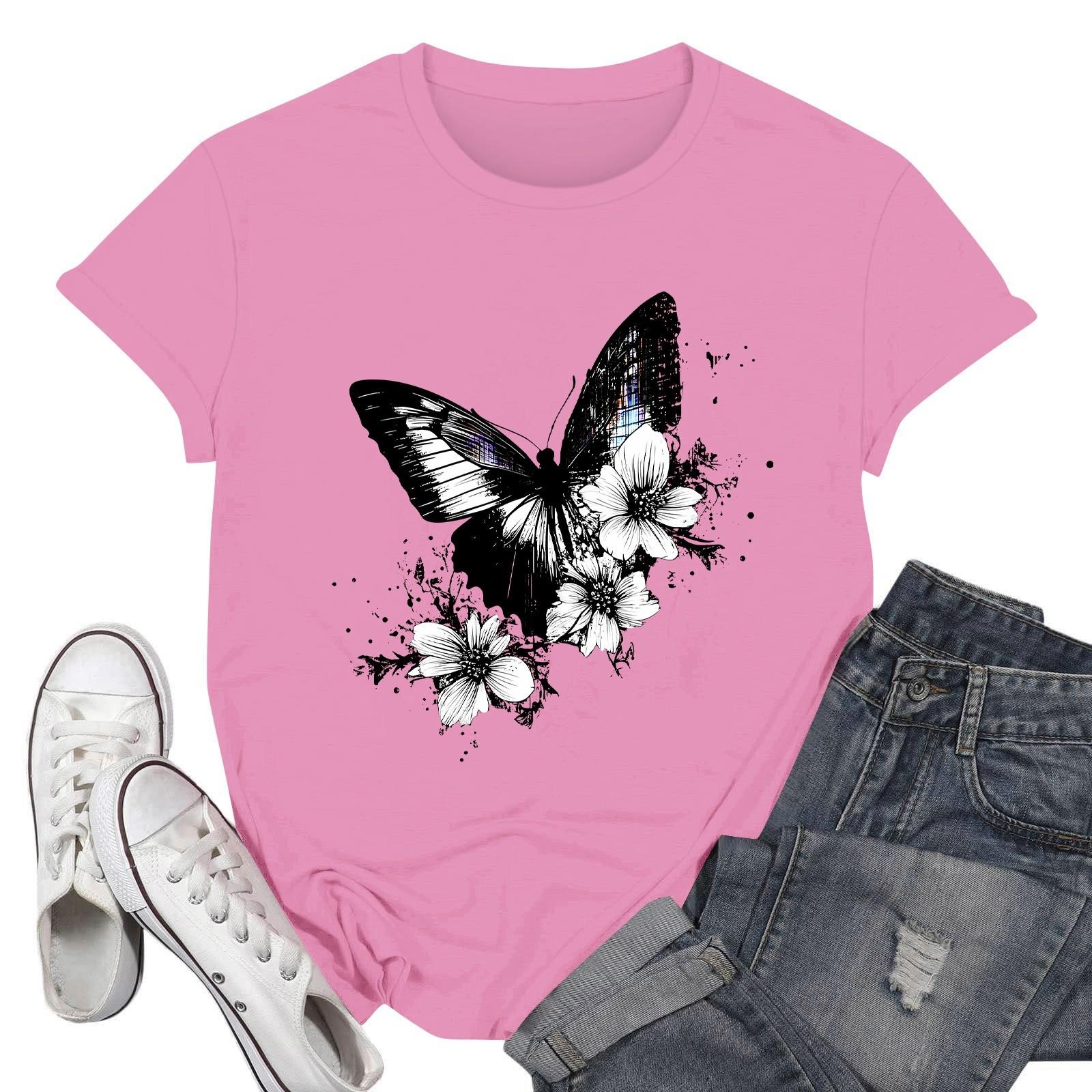 Women s Fashion Casual Printed Short Sleeve Round Neck Pullover Tops S рожевий
Women s Fashion Casual Printed Short Sleeve Round Neck Pullover Tops S рожевий