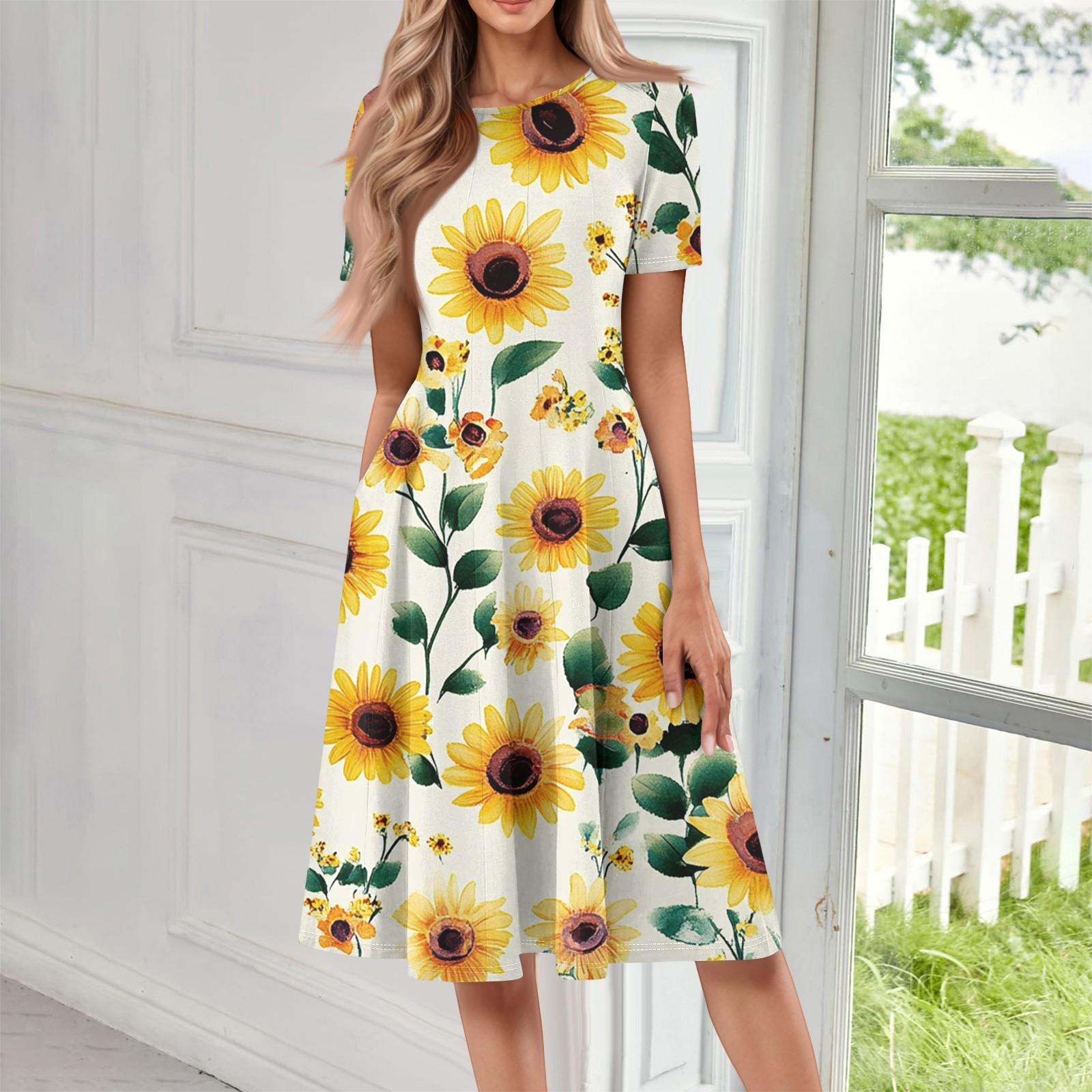 Женское повседневное модное платье миди с круглым вырезом и коротким рукавом с принтом L жёлтый
Женское повседневное модное платье миди с круглым вырезом и коротким рукавом с принтом L жёлтый