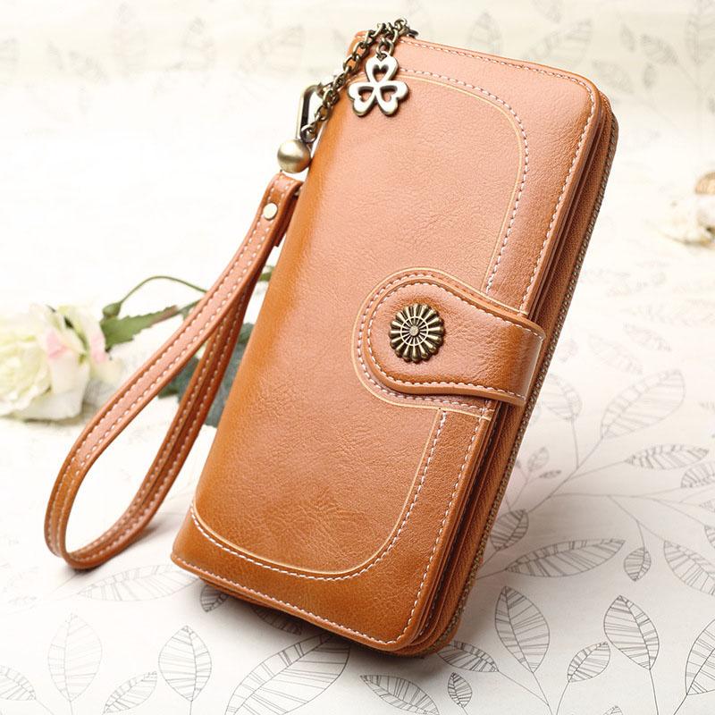 Women Vintage Long Wallet Greased Leather Lady Big Cellphone Bag Credit Card Holder Zipper Coin Purse Female Luxury Money Clutch
Women Vintage Long Wallet Greased Leather Lady Big Cellphone Bag Credit Card Holder Zipper Coin Purse Female Luxury Money Clutch