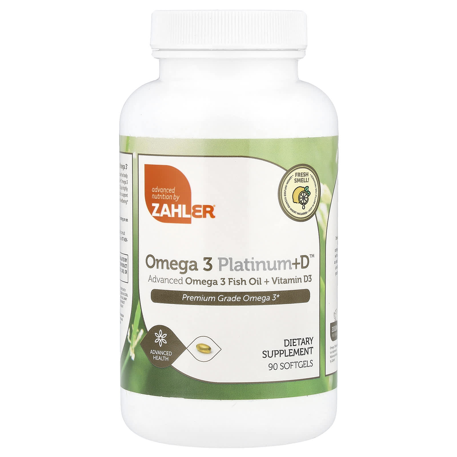 Omega 3 Platinum+D, Premium Omega 3 Fish Oil + Vitamin D3, 2,000Mg, 90 Softgels (1,000Mg per Softgel)
Omega 3 Platinum+D, Premium Omega 3 Fish Oil + Vitamin D3, 2,000Mg, 90 Softgels (1,000Mg per Softgel)