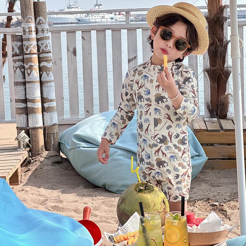 Korean Style Boys Long Sleeve One-Piece Swimsuit - Primeval Forest Animal Design, Small & Medium Sizes 130 cm бежевый
Korean Style Boys Long Sleeve One-Piece Swimsuit - Primeval Forest Animal Design, Small & Medium Sizes 130 cm бежевый