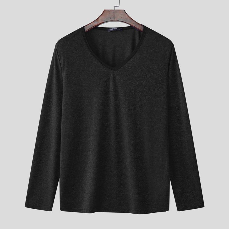 INCERUN Мужские футболки с V-образным вырезом, длинным рукавом, блестящие, повседневные, облегающие, майки 5XL чёрный
INCERUN Мужские футболки с V-образным вырезом, длинным рукавом, блестящие, повседневные, облегающие, майки 5XL чёрный