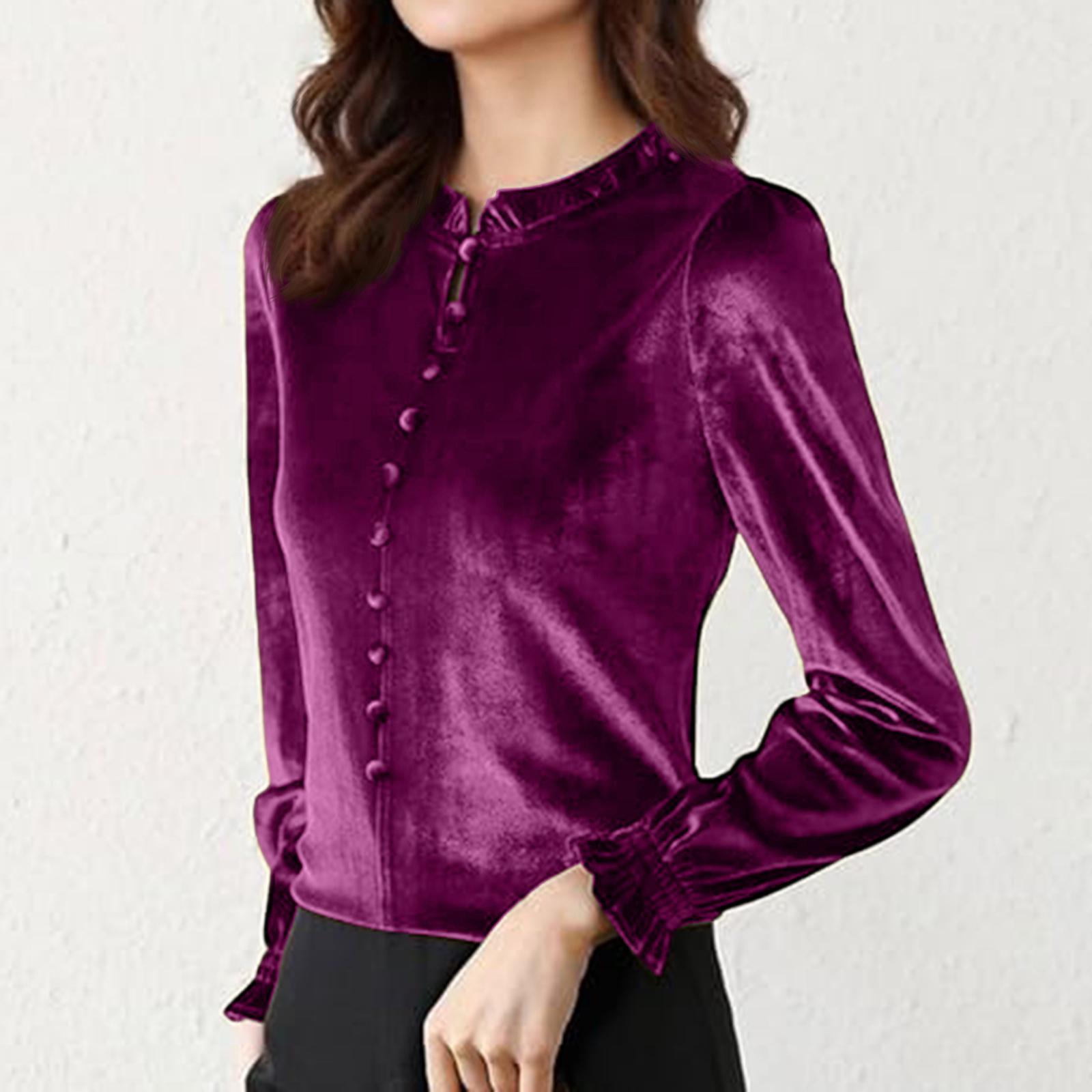 Женская однотонная золотистая велюровая футболка с внутренним слоем для женщин XL фиолетовый
Женская однотонная золотистая велюровая футболка с внутренним слоем для женщин XL фиолетовый