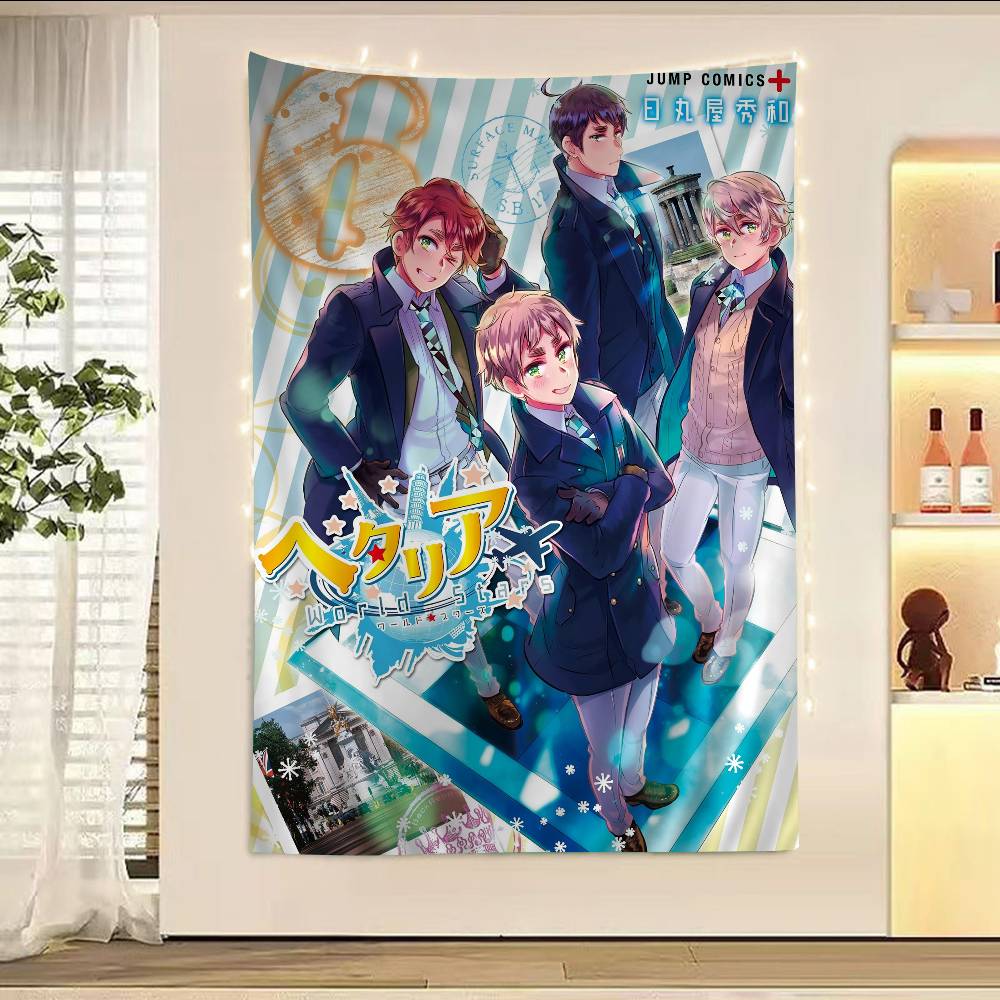 New Japanese Hetalia World Stars Anime Print Tapestry Hippie Bohemian Wall Hanging Aesthetic Dorm Home Wall Decor 74x94cm(29x37in)
New Japanese Hetalia World Stars Anime Print Tapestry Hippie Bohemian Wall Hanging Aesthetic Dorm Home Wall Decor 74x94cm(29x37in)