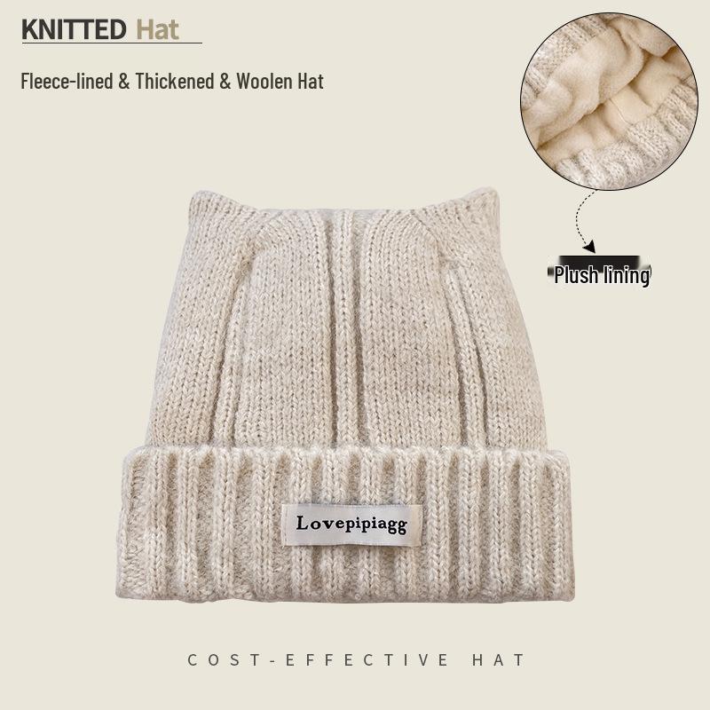 Женская плюшевая шерстяная шапка — теплая, плотная, вязаная с кошачьими ушками, большая защита головы и ушей, универсальная для зимы. One Size
Женская плюшевая шерстяная шапка — теплая, плотная, вязаная с кошачьими ушками, большая защита головы и ушей, универсальная для зимы. One Size