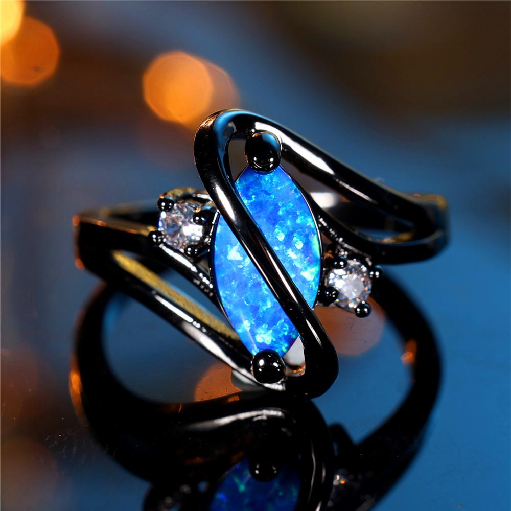 Cute Boho Female Blue Fire Opal Stone Ring Vintage Black Gold Color Wedding For Women 13
Cute Boho Female Blue Fire Opal Stone Ring Vintage Black Gold Color Wedding For Women 13