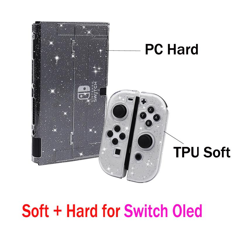 Прозрачный блестящий чехол с жестким захватом, кристальная крышка, блестящая накладка для Nintendo Switch Oled NS Joy-Con Controller, мягкий протектор из ТПУ
Прозрачный блестящий чехол с жестким захватом, кристальная крышка, блестящая накладка для Nintendo Switch Oled NS Joy-Con Controller, мягкий протектор из ТПУ
