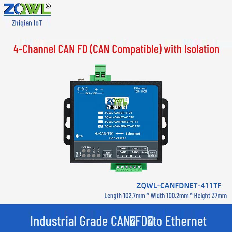 Industrial Isolated Ethernet to CANFD Network Module
Industrial Isolated Ethernet to CANFD Network Module