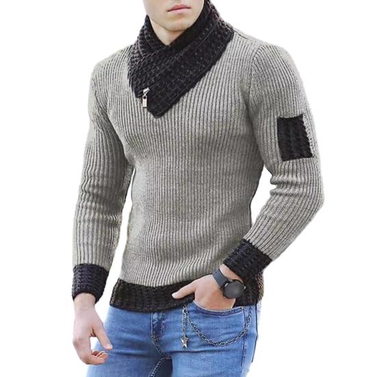 Мужской зимний свитер с молнией, декоративный трикотажный эластичный длинный рукав, высокий воротник M хаки
Мужской зимний свитер с молнией, декоративный трикотажный эластичный длинный рукав, высокий воротник M хаки