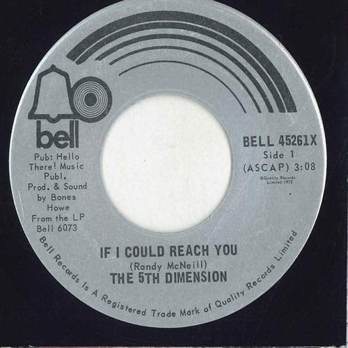 7inch Record FIFTH DIMENSION - If I Could Reach You BELL45261X Bell Records 1972 Canada Soul/Funk Used
7inch Record FIFTH DIMENSION - If I Could Reach You BELL45261X Bell Records 1972 Canada Soul/Funk Used