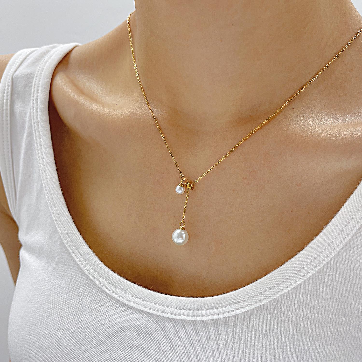 French-Style Pearl Necklace for Women - Elegant, Versatile Titanium Steel Jewelry Design
French-Style Pearl Necklace for Women - Elegant, Versatile Titanium Steel Jewelry Design