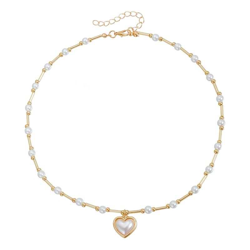 Sweet Fresh Heart Pearl Pendant Necklaces for Women Fashion Simple Beaded Temperament Choker Necklace Party Wedding Jewelry
Sweet Fresh Heart Pearl Pendant Necklaces for Women Fashion Simple Beaded Temperament Choker Necklace Party Wedding Jewelry