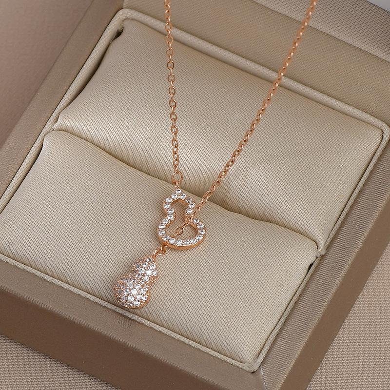 Элегантное позолоченное ожерелье из циркония на ключицу с кисточкой в виде тыквы для женщин