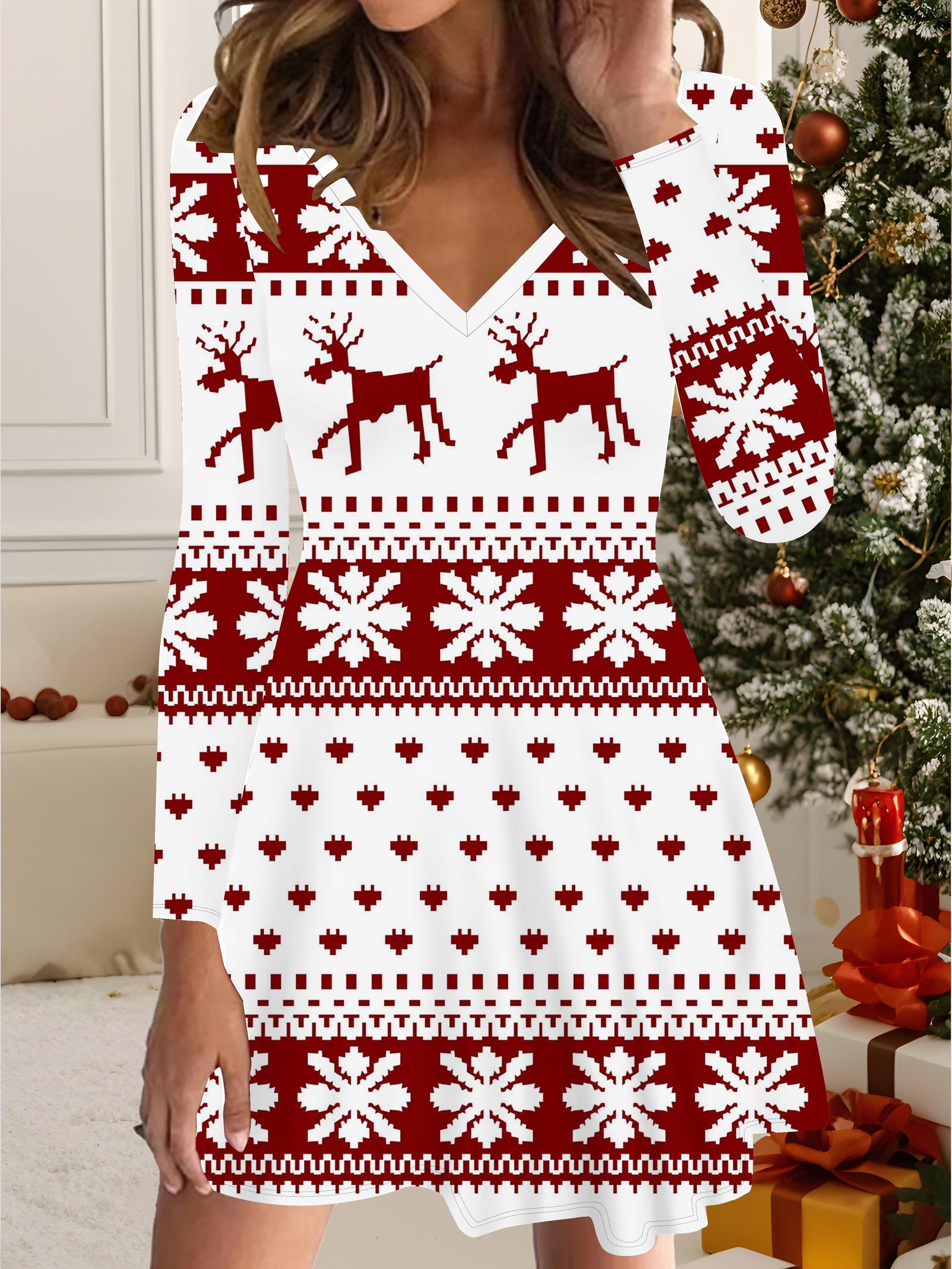 Платье, напечатанное на 3D-принтере, эксклюзивная трендовая вещь для женщин на осень и зиму, рождественская коллекция 2XL красный