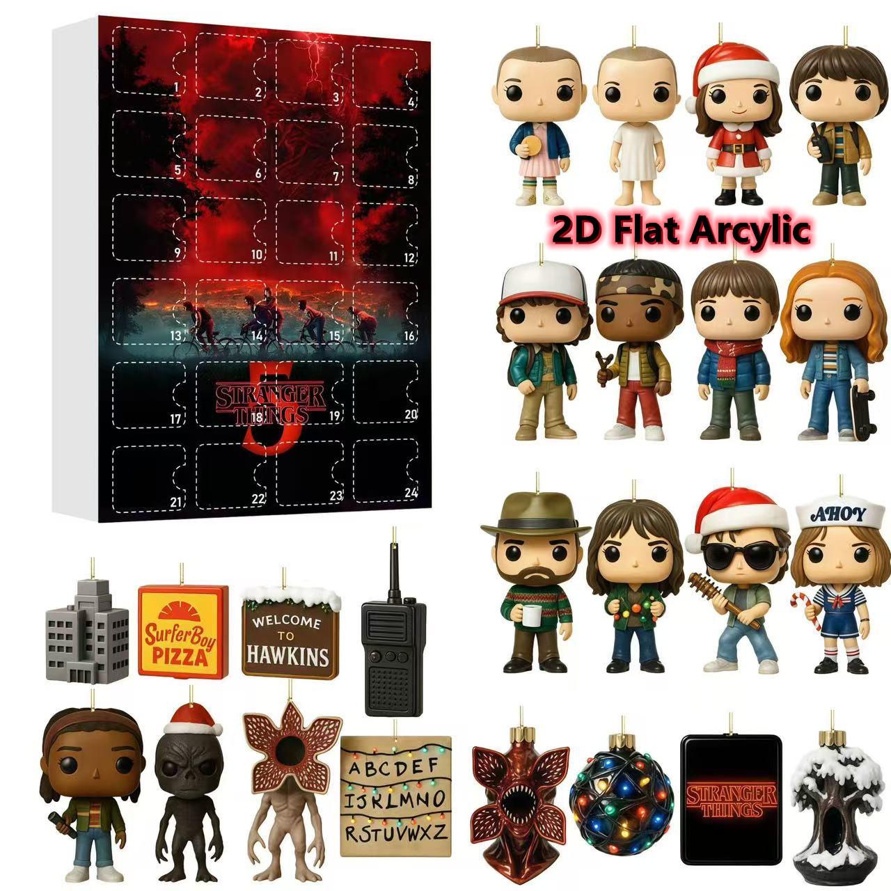 Календарь обратного отсчета до Рождества на 24 дня, 2D плоские персонажи и аксессуары из сериала «Очень странные дела», подвеска для фанатов 2D Flat зелёный
Календарь обратного отсчета до Рождества на 24 дня, 2D плоские персонажи и аксессуары из сериала «Очень странные дела», подвеска для фанатов 2D Flat зелёный