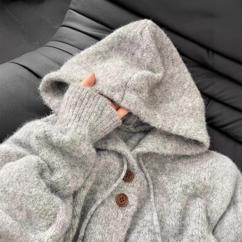 Grey hooded sweater cardigan jacket women s autumn and winter wear lazy wind knitted sweater top one size fits all абрикосовий
Grey hooded sweater cardigan jacket women s autumn and winter wear lazy wind knitted sweater top one size fits all абрикосовий