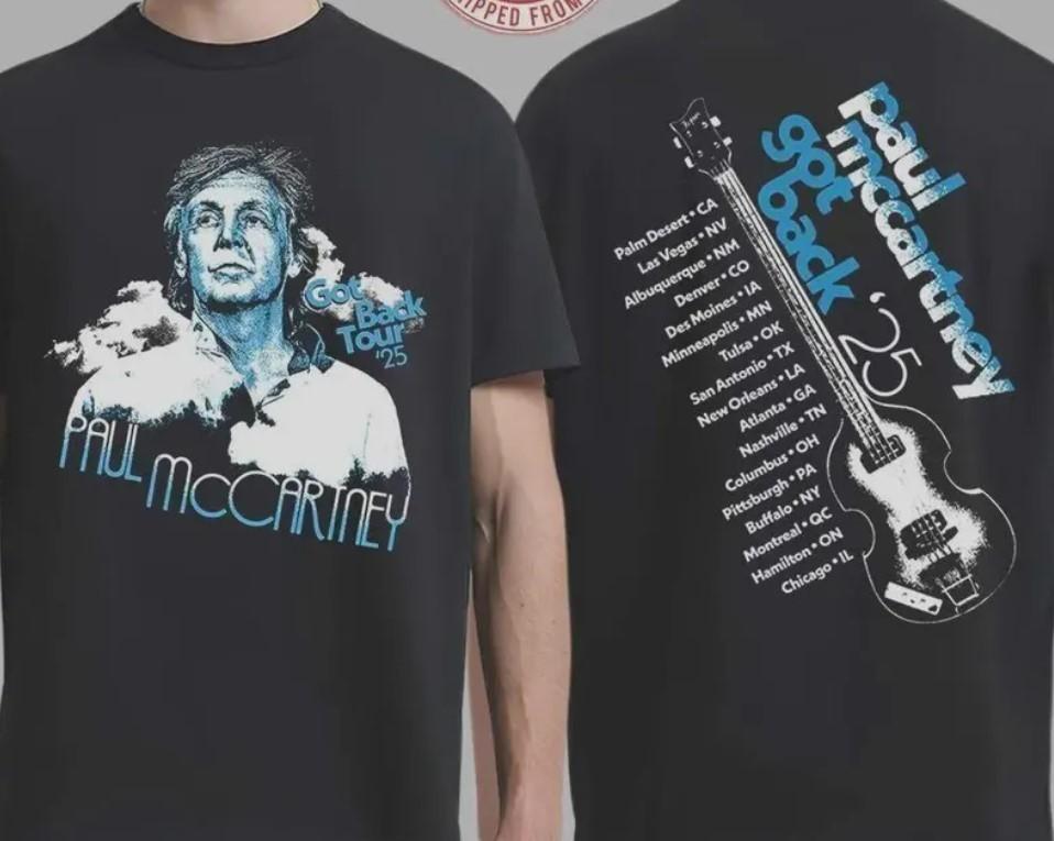 Pa.ul Mc.Cartney Got Back Tour 2025 Graphic With City Stops Guitar T-Shirt Unisex T-Shirt XXXXL
Pa.ul Mc.Cartney Got Back Tour 2025 Graphic With City Stops Guitar T-Shirt Unisex T-Shirt XXXXL