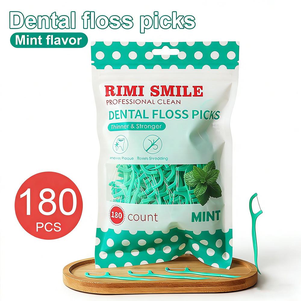 RIMI SMILE 180Pcs Mint Ultra-Thin Dental Floss Picks | Household Oral Care Kit | Better Than Traditional Toothpicks
RIMI SMILE 180Pcs Mint Ultra-Thin Dental Floss Picks | Household Oral Care Kit | Better Than Traditional Toothpicks