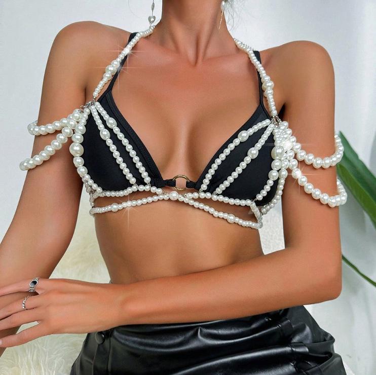 XH26918 Women s Sexy Halterneck Camisole with Faux Pearl Multi-Layer Chest Chain One Size білий
XH26918 Women s Sexy Halterneck Camisole with Faux Pearl Multi-Layer Chest Chain One Size білий