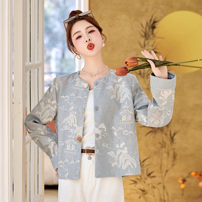 2025 Spring Women s Chinese Style Embroidered Round Neck Fashion Outerwear ME5516 S 45-55 kg
2025 Spring Women s Chinese Style Embroidered Round Neck Fashion Outerwear ME5516 S 45-55 kg