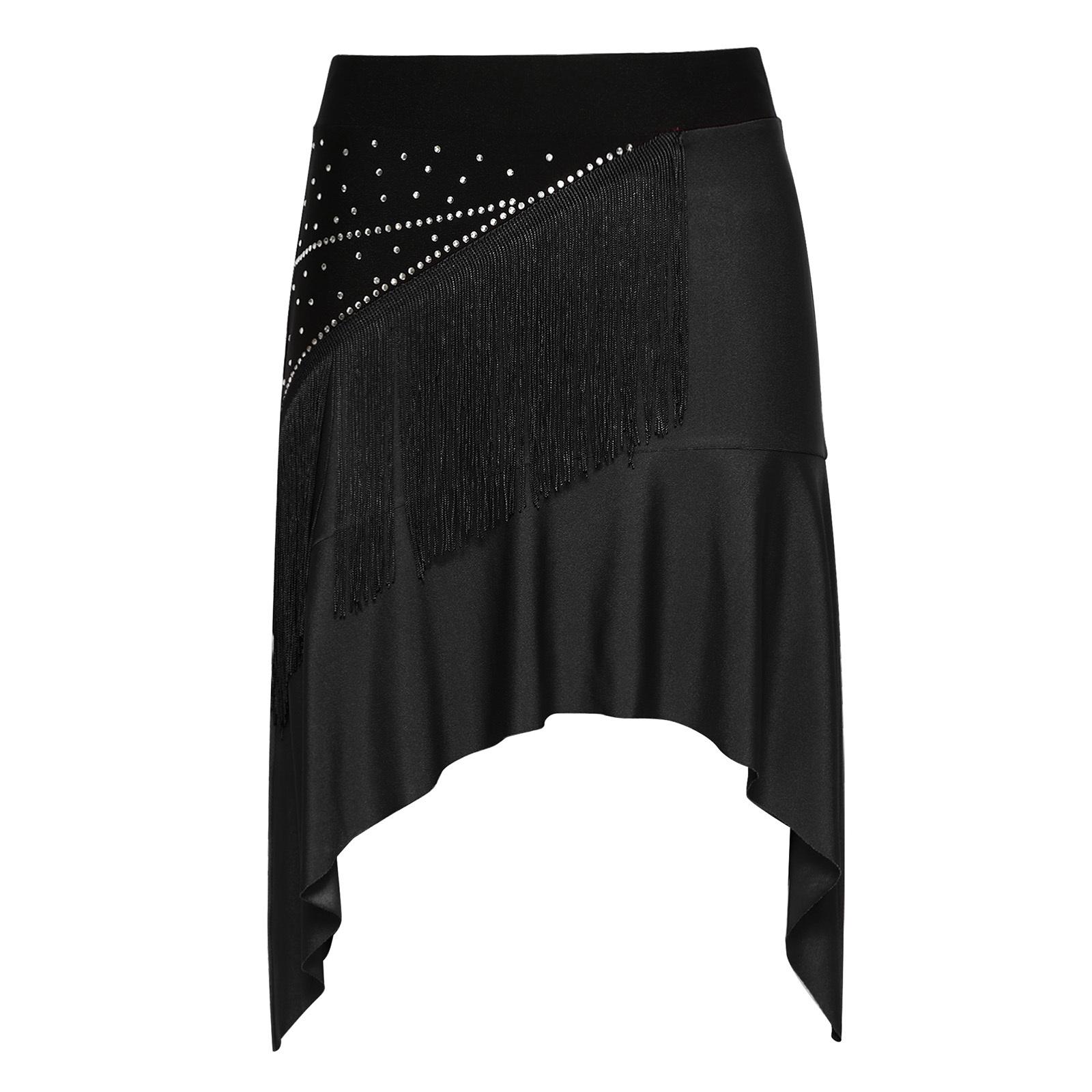 Womens Latin Dancewear Sparklyl Rhinestones Irregular Hem Color Blocking Tassel Skirt S чорний
Womens Latin Dancewear Sparklyl Rhinestones Irregular Hem Color Blocking Tassel Skirt S чорний