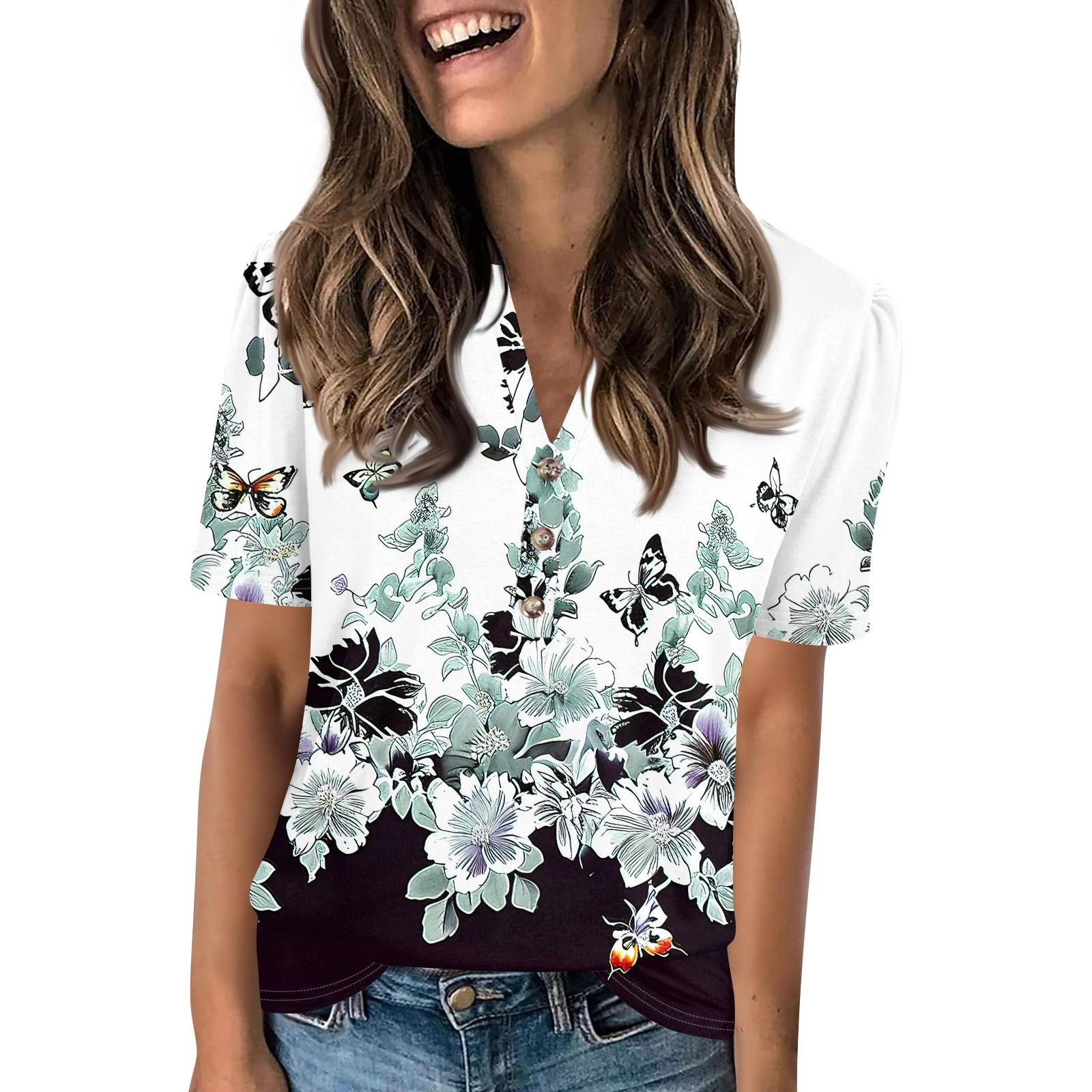 Женский модный повседневный свитер с коротким рукавом и принтом на пуговицах и V-образным вырезом L
Женский модный повседневный свитер с коротким рукавом и принтом на пуговицах и V-образным вырезом L