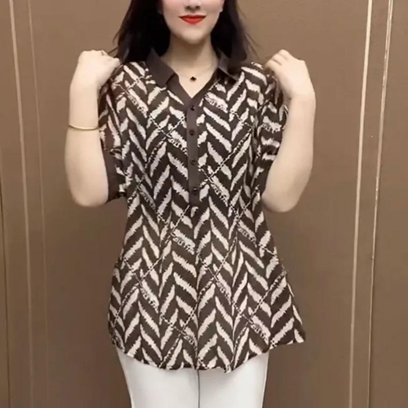 Mid-length Outer Shirt for Women Summer New Style Short-sleeved Loose Thin Top 5XL кавовий
Mid-length Outer Shirt for Women Summer New Style Short-sleeved Loose Thin Top 5XL кавовий