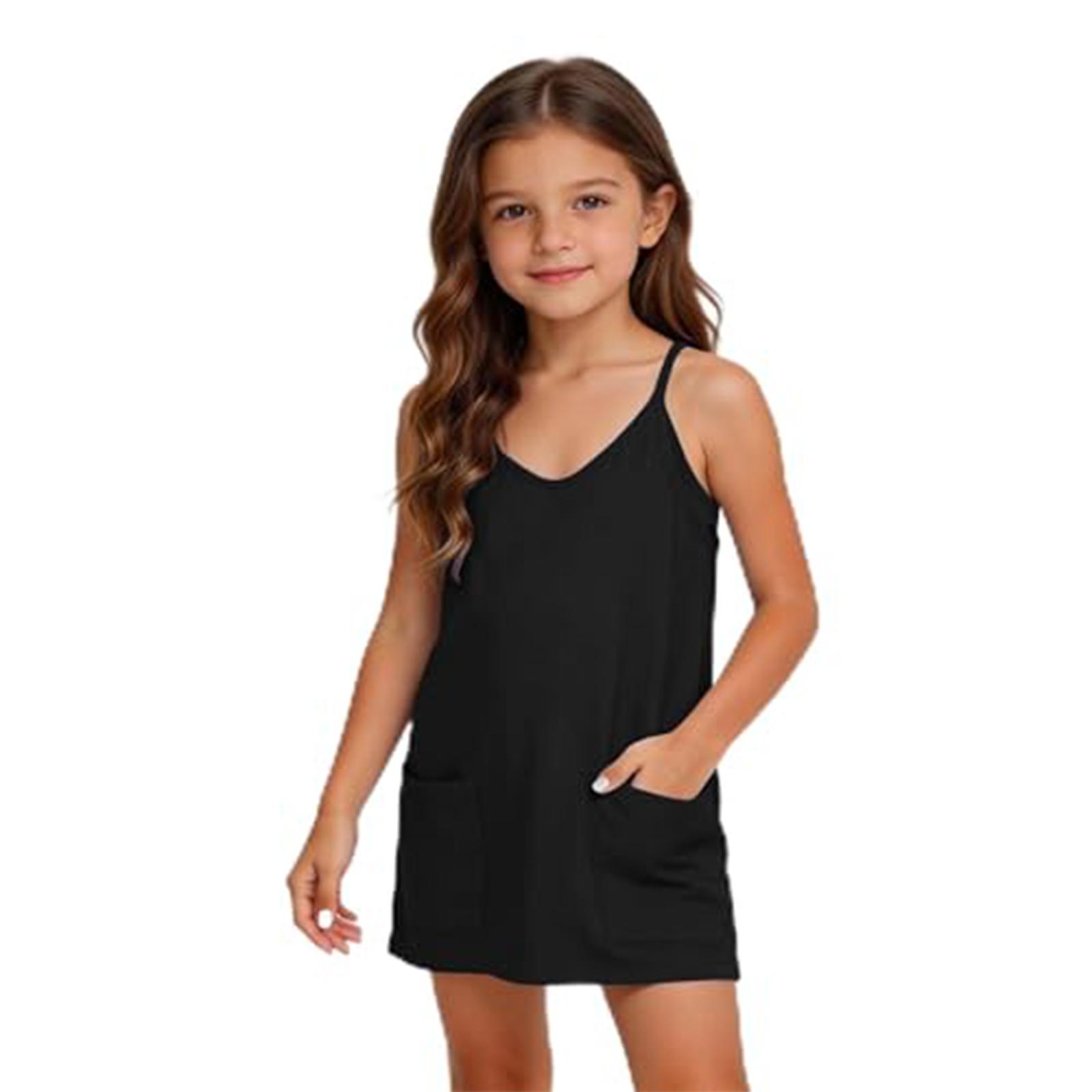 Girls Summer Tennis V Neck Dress Romper with Pockets and Attached Shorts Lightweight Breathable Fabric Suitable for Outdoor Activities 120 чёрный
Girls Summer Tennis V Neck Dress Romper with Pockets and Attached Shorts Lightweight Breathable Fabric Suitable for Outdoor Activities 120 чёрный