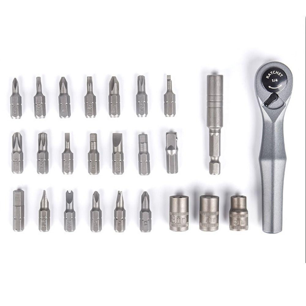 Standard Interface 25-in-1 Ratchet Screwdriver Multi-function Screwdriver Set Furniture Assembly 1 set
Standard Interface 25-in-1 Ratchet Screwdriver Multi-function Screwdriver Set Furniture Assembly 1 set