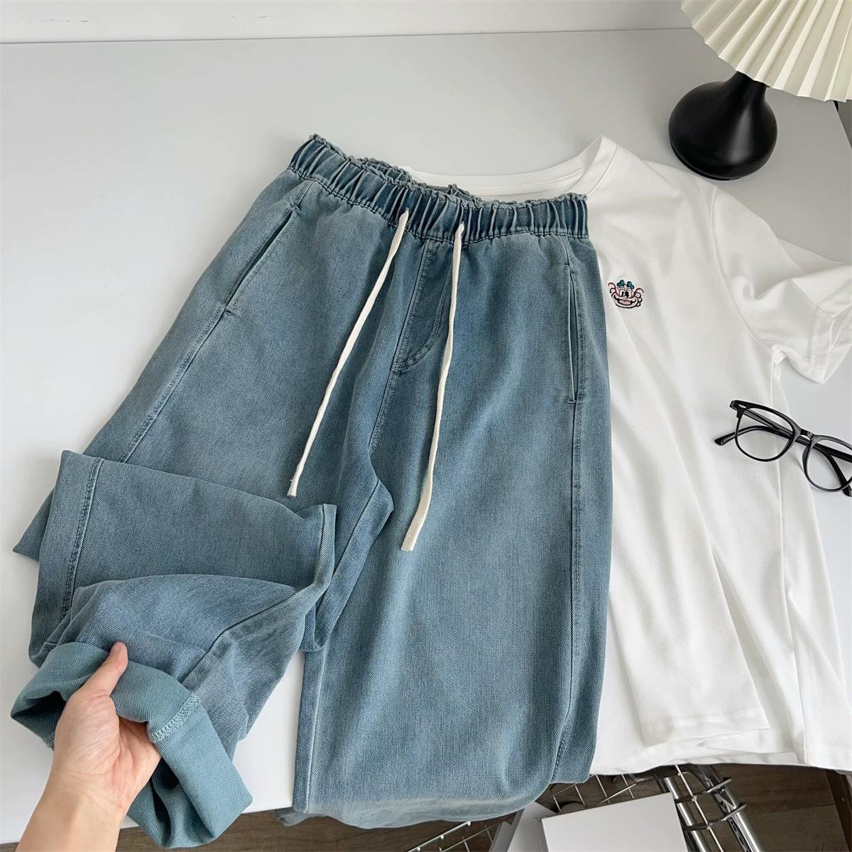 Tencel Lyocell High Waist Wide Leg Denim Jeans for Women - Spring Slimming, Loose Fit, Floor-Length Pants M (54-60 kg)
Tencel Lyocell High Waist Wide Leg Denim Jeans for Women - Spring Slimming, Loose Fit, Floor-Length Pants M (54-60 kg)
