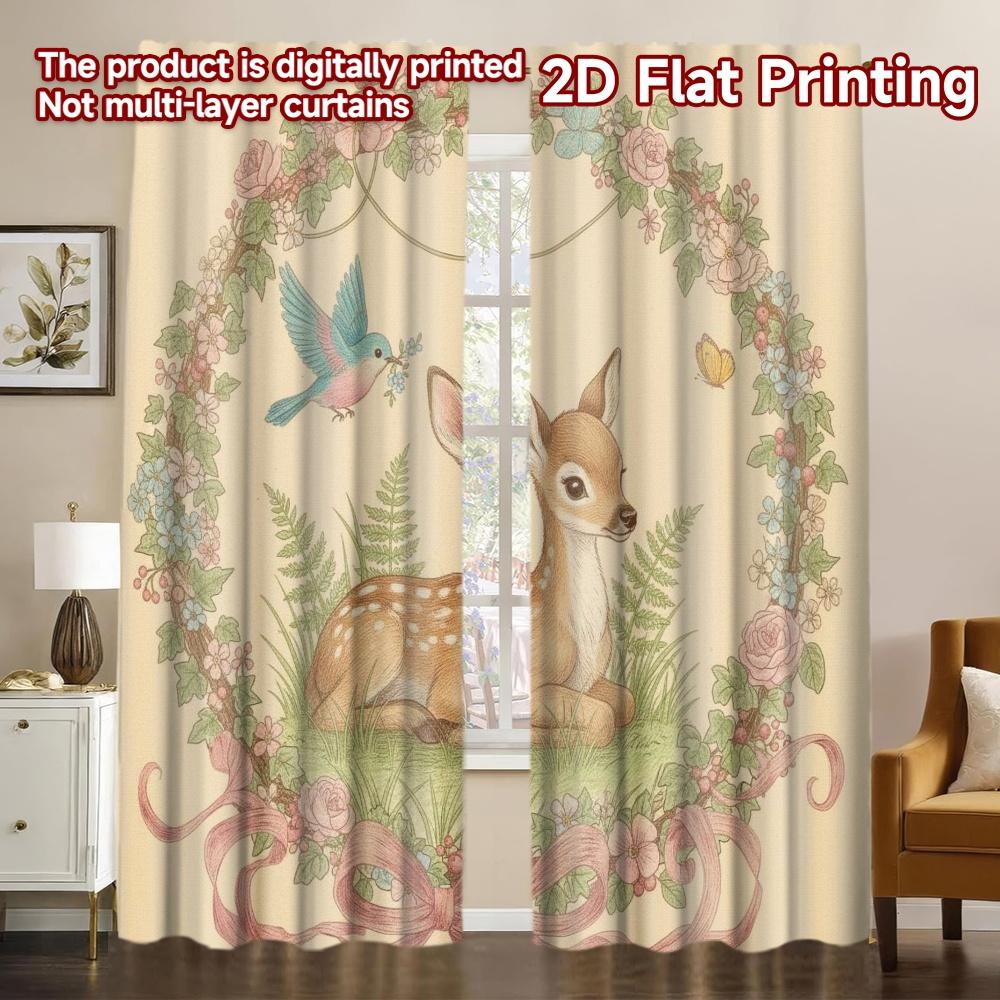 Set Of 2 Flat Printing Happy New Year Party Curtain Easter Bunny Flowers Durable Polyester Without Electricity Festive Curtains Made W100*H70(CM)-Grommet top&1PCS
Set Of 2 Flat Printing Happy New Year Party Curtain Easter Bunny Flowers Durable Polyester Without Electricity Festive Curtains Made W100*H70(CM)-Grommet top&1PCS