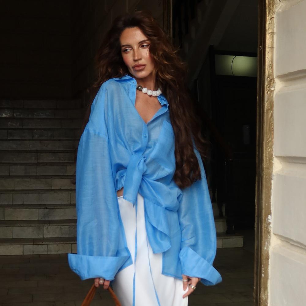 Strap Style Blue Shirt, Slim And Light Style, Long Sleeved Shirt L синий
Strap Style Blue Shirt, Slim And Light Style, Long Sleeved Shirt L синий