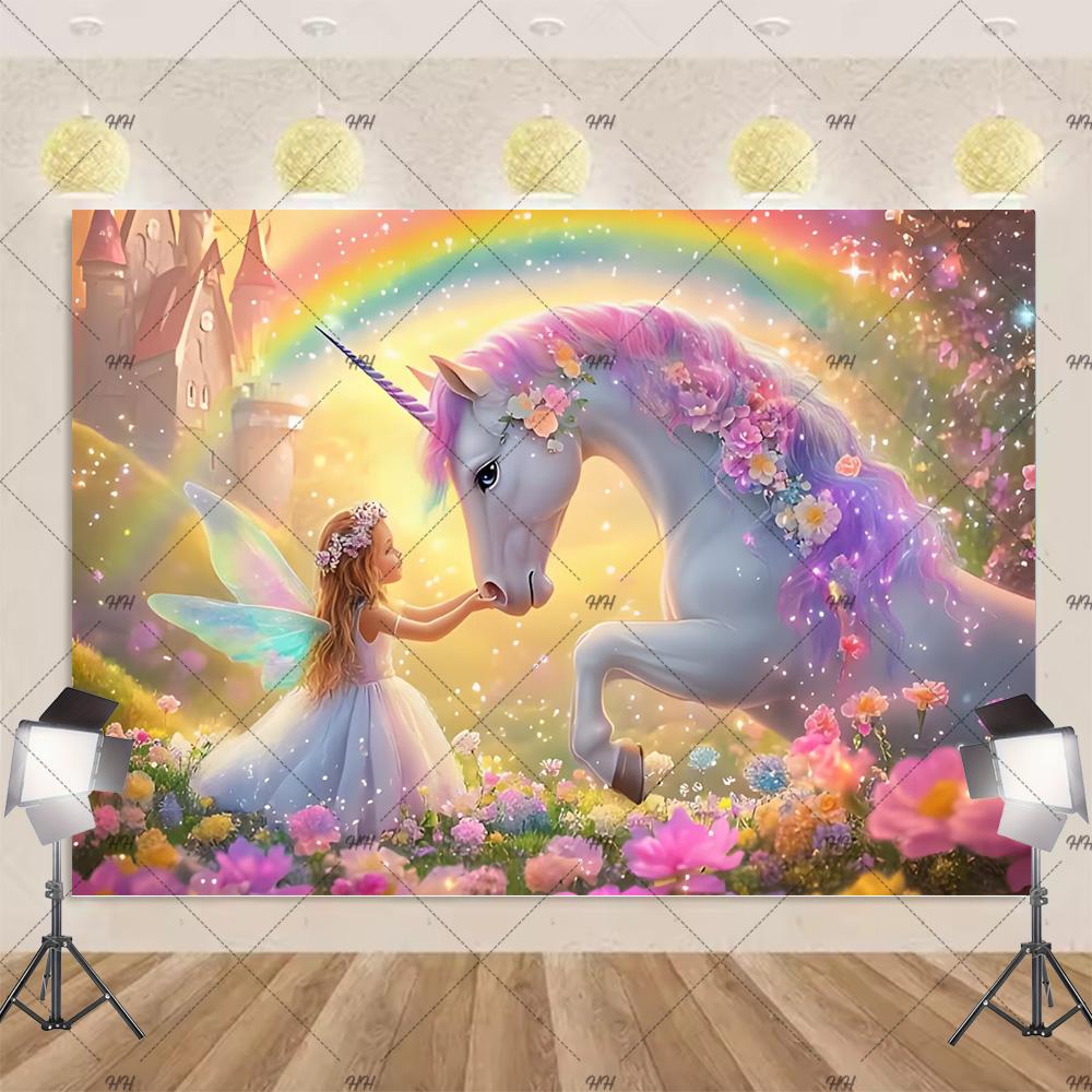 Cartoon Rainbow Unicorn Theme Princess Birthday Party Decoration Background Baby Shower Backdrop Photozone Studio Prophoot Props 120X90CM
Cartoon Rainbow Unicorn Theme Princess Birthday Party Decoration Background Baby Shower Backdrop Photozone Studio Prophoot Props 120X90CM