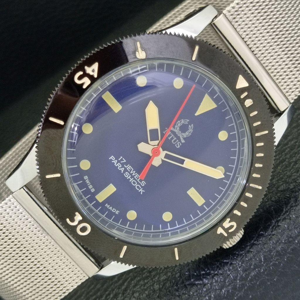 SWISS VINTAGE TITUS HAND-WINDING MENS TURNABLE BEZEL BLUE DIAL WATCH a700029-5 R201-a700029
SWISS VINTAGE TITUS HAND-WINDING MENS TURNABLE BEZEL BLUE DIAL WATCH a700029-5 R201-a700029