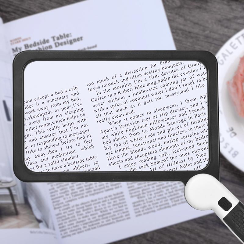 Square Magnifying Glass Handheld Folding Handle Large Loupe Magnifier 48 LEDs Cold and Warm Lights Magnifier for Seniors Reading
Square Magnifying Glass Handheld Folding Handle Large Loupe Magnifier 48 LEDs Cold and Warm Lights Magnifier for Seniors Reading