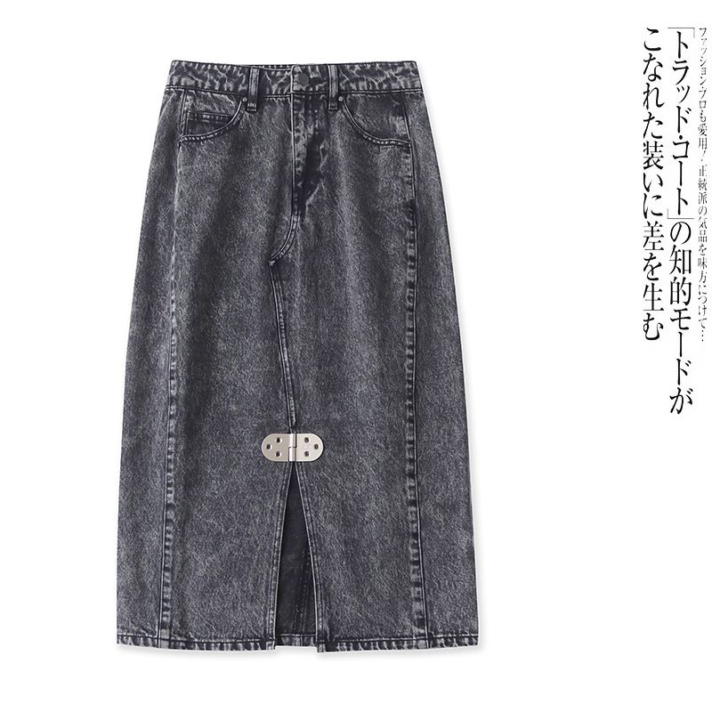 Foreign Trade European and American Single Fashion Women clothes Skirt 2025 Autumn New High Waist Split Retro Mid-Length Denim Skirt Dark gray L
Foreign Trade European and American Single Fashion Women clothes Skirt 2025 Autumn New High Waist Split Retro Mid-Length Denim Skirt Dark gray L