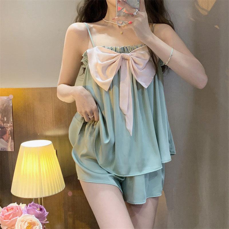Princess Style Bow Suspender Pajamas Women s Summer Thin Cute Girl Pure Desire Pajamas Loungewear M
Princess Style Bow Suspender Pajamas Women s Summer Thin Cute Girl Pure Desire Pajamas Loungewear M