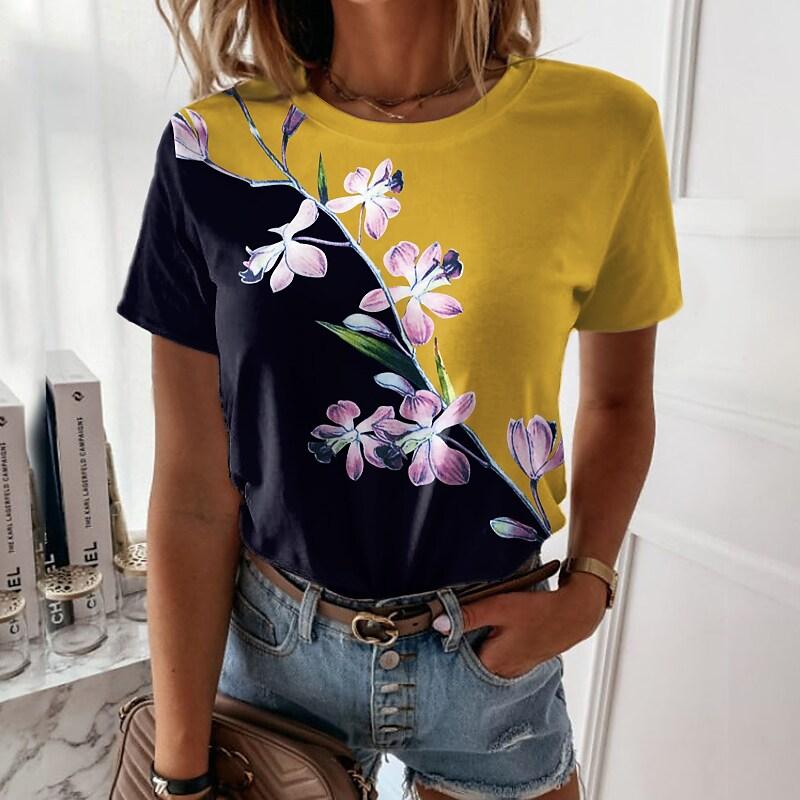Summer Women 3D Printing Painting Round Neck Casual T-Shirts Everyday Pullover Tops Floral Theme T-Shirts New Elegant Top 6XL
Summer Women 3D Printing Painting Round Neck Casual T-Shirts Everyday Pullover Tops Floral Theme T-Shirts New Elegant Top 6XL
