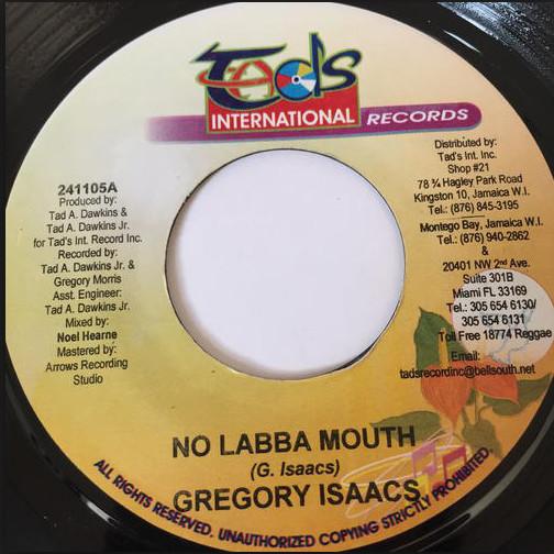 7inch Record GREGORY ISAACS No Labba Mouth 241105 Tads Internati 2005 Jamaica Reggae Ska Dub Used
7inch Record GREGORY ISAACS No Labba Mouth 241105 Tads Internati 2005 Jamaica Reggae Ska Dub Used