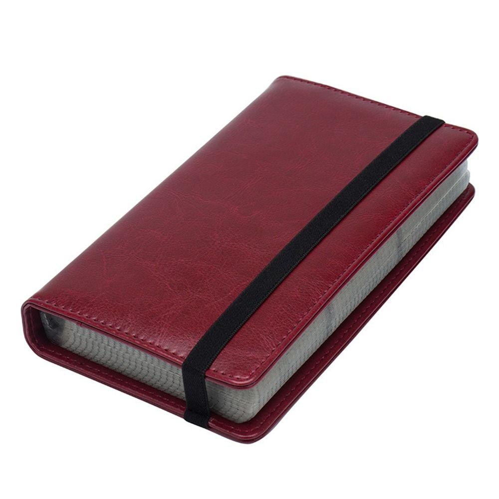 Elastic Closure Name Card Book Holder Portable Card Stock Collection Business Card Book Women вина червоного кольору
Elastic Closure Name Card Book Holder Portable Card Stock Collection Business Card Book Women вина червоного кольору